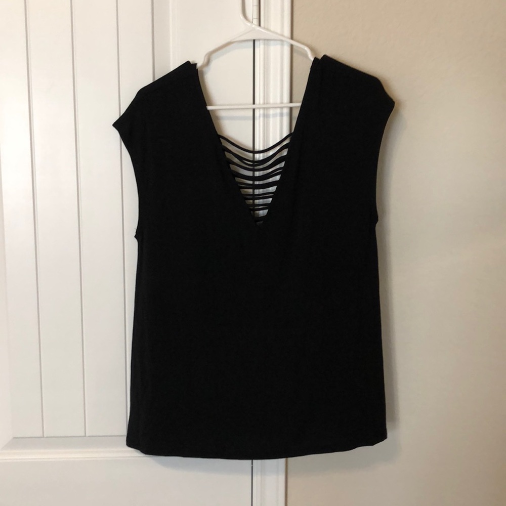 black tie up blouse